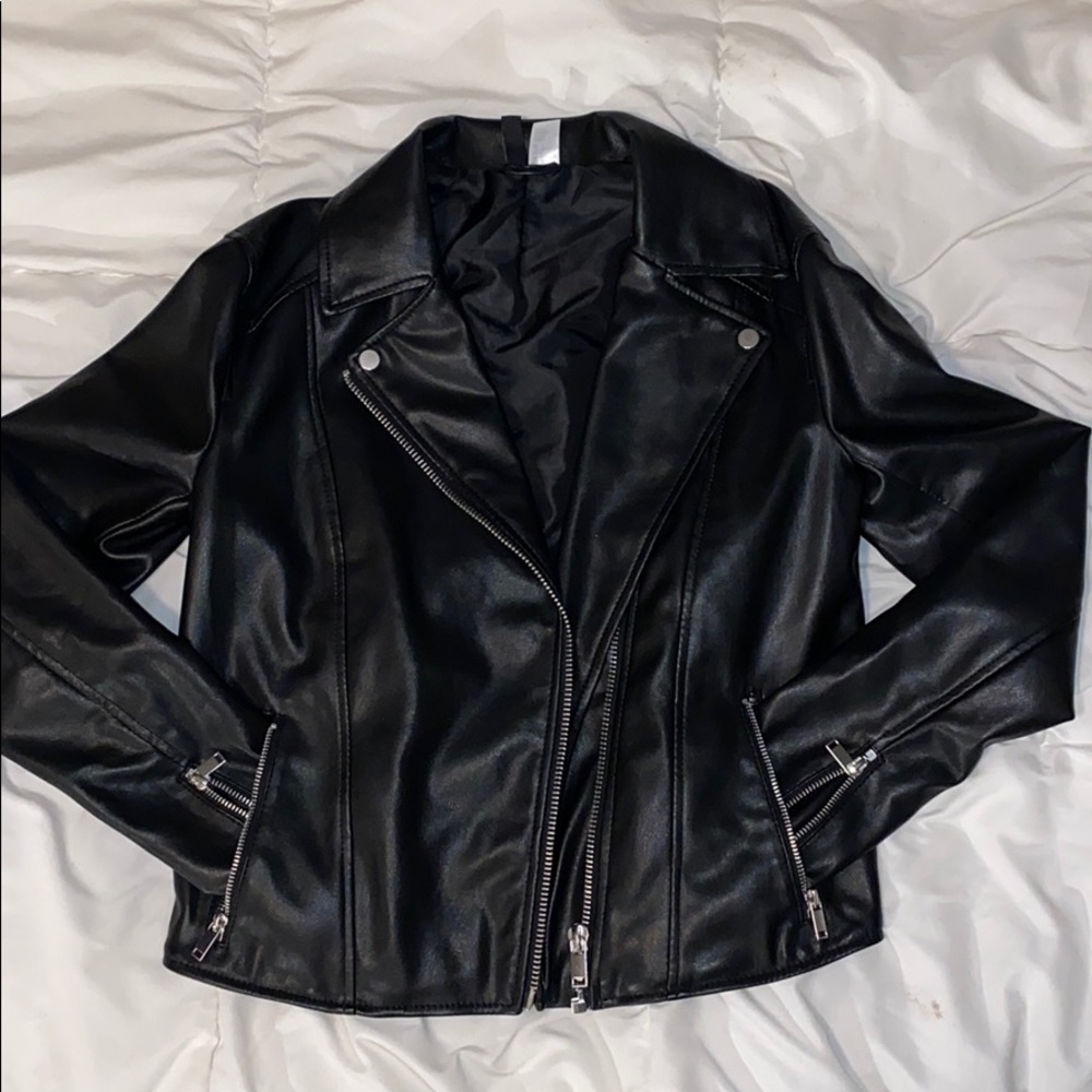 Black leather jacket
